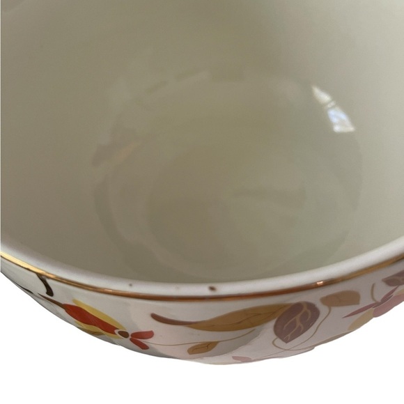 Halls Superior Autumn Leaf 9 inch Mixing Bowl Dunbar Gold Trim Vintage large - Picture 4 of 4